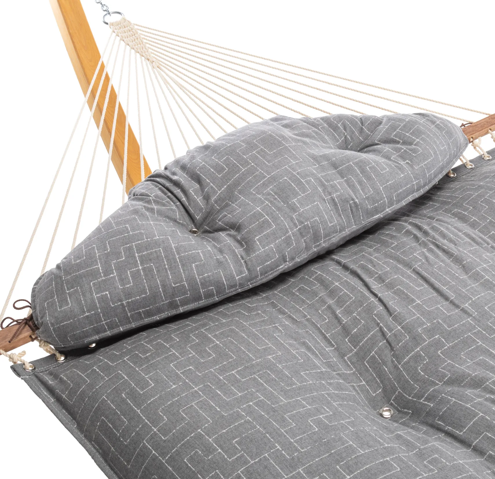 Hatteras Hammock Large Tufted Hammock - Sunbrella Create Smoke