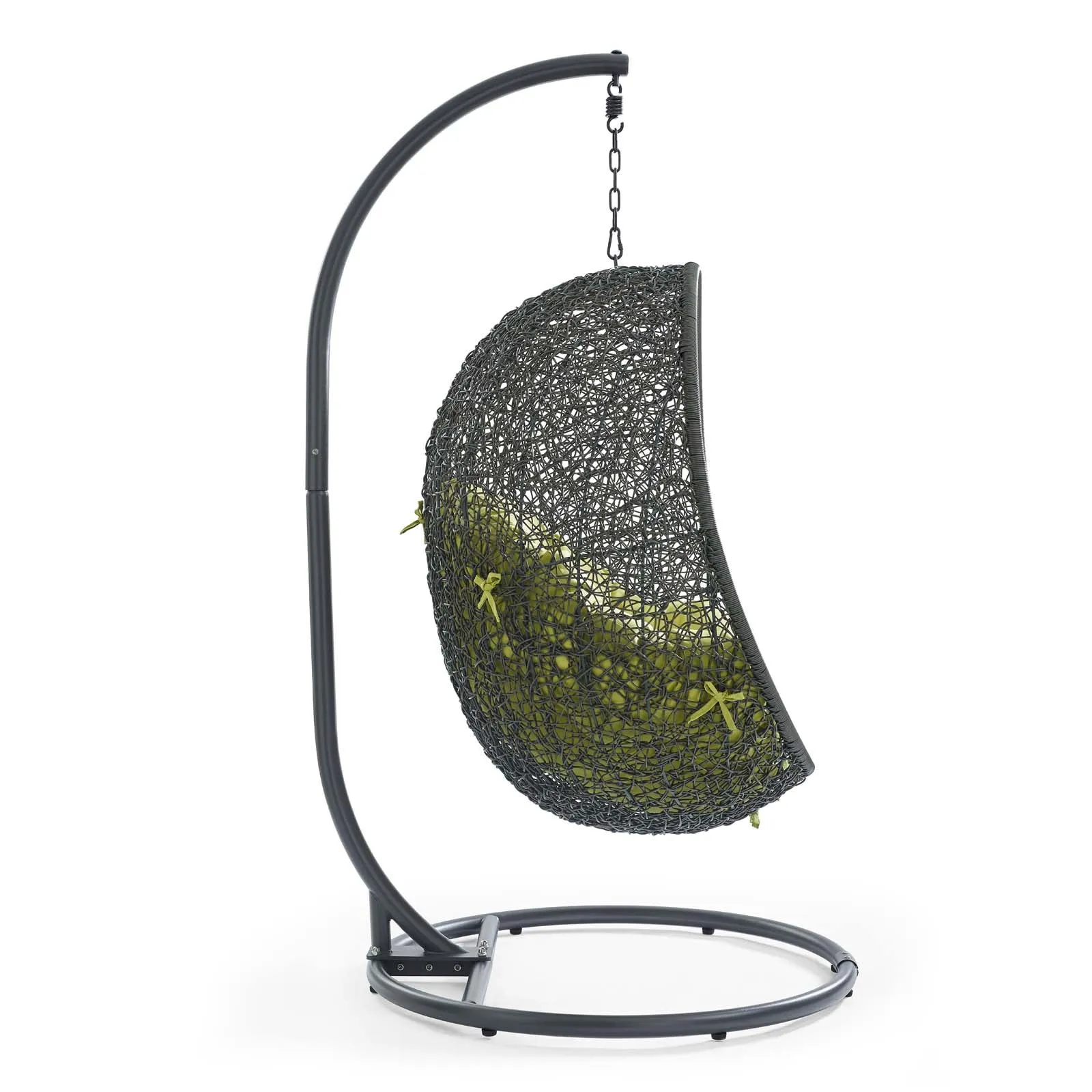 Hide Outdoor Patio Swing Chair With Stand Gray Peridot EEI-2273-GRY-PER