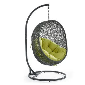 Hide Outdoor Patio Swing Chair With Stand Gray Peridot EEI-2273-GRY-PER