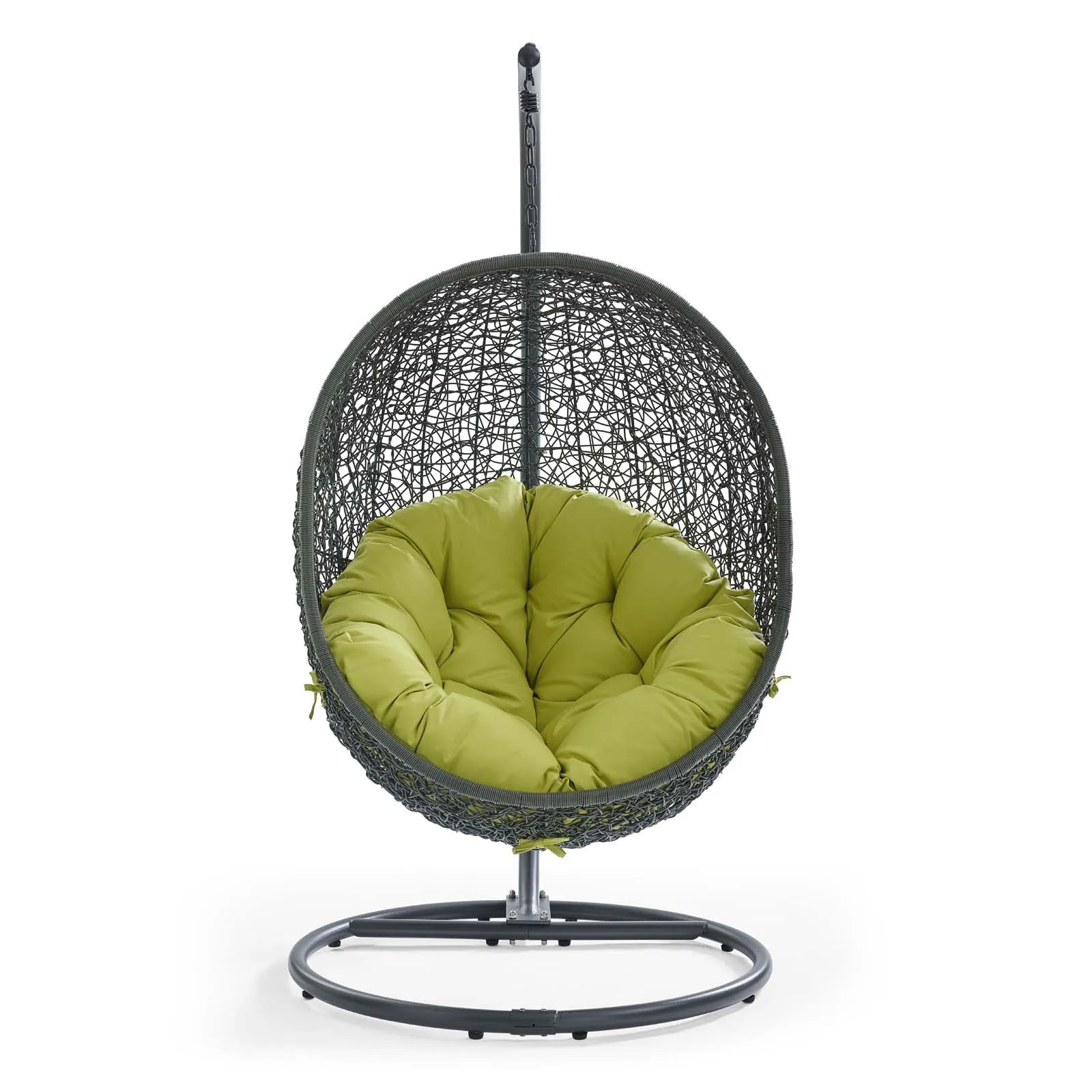 Hide Outdoor Patio Swing Chair With Stand Gray Peridot EEI-2273-GRY-PER