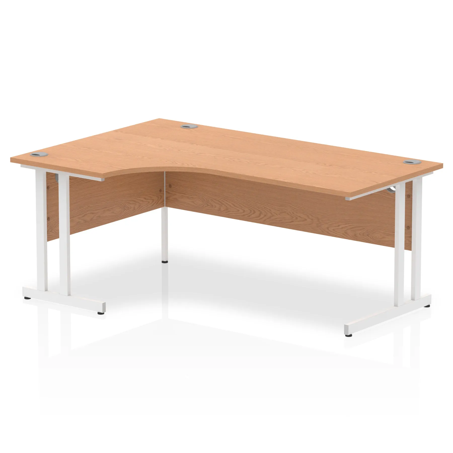 Impulse 1800mm Left Crescent Desk Cantilever Leg - 5-Year Guarantee, Self-Assembly, MFC Material, 1800x1200 Top, Silver/White/Black Frame