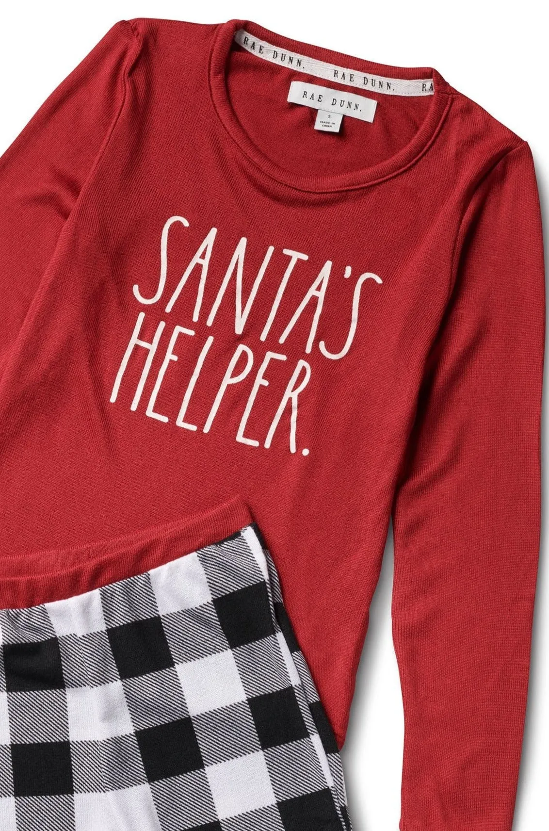 Kids "SANTA'S HELPER" Long Sleeve Top and Jogger Pajama Set