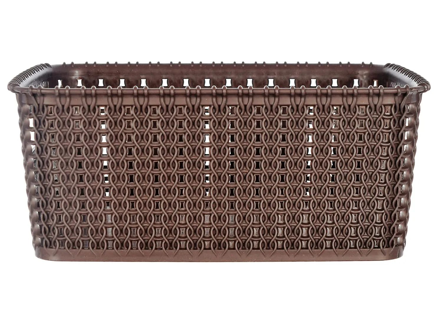 Kuber Industries Multipurposes Large M 20 Plastic Basket, Organizer For Kitchen, Countertops, Cabinets, Bathrooms Without Lid (Brown) -46Kkm086, Rectangular