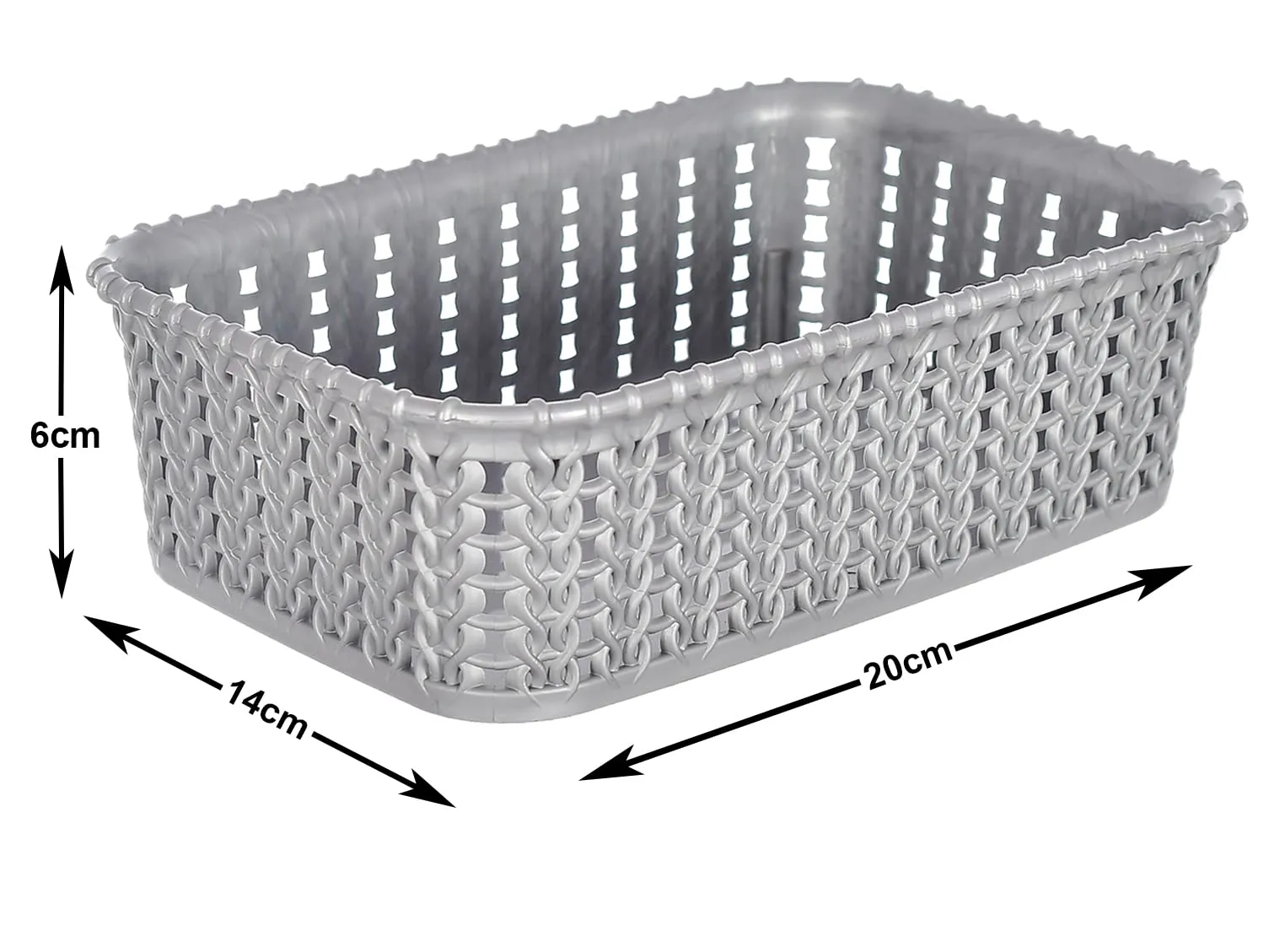 Kuber Industries Multipurposes Small M 15 Plastic Basket, Organizer for Kitchen, Countertops, Cabinets, Bathrooms Without Lid- Pack of 3 (Brown & Grey & Brown) -46KKM0130, Standard