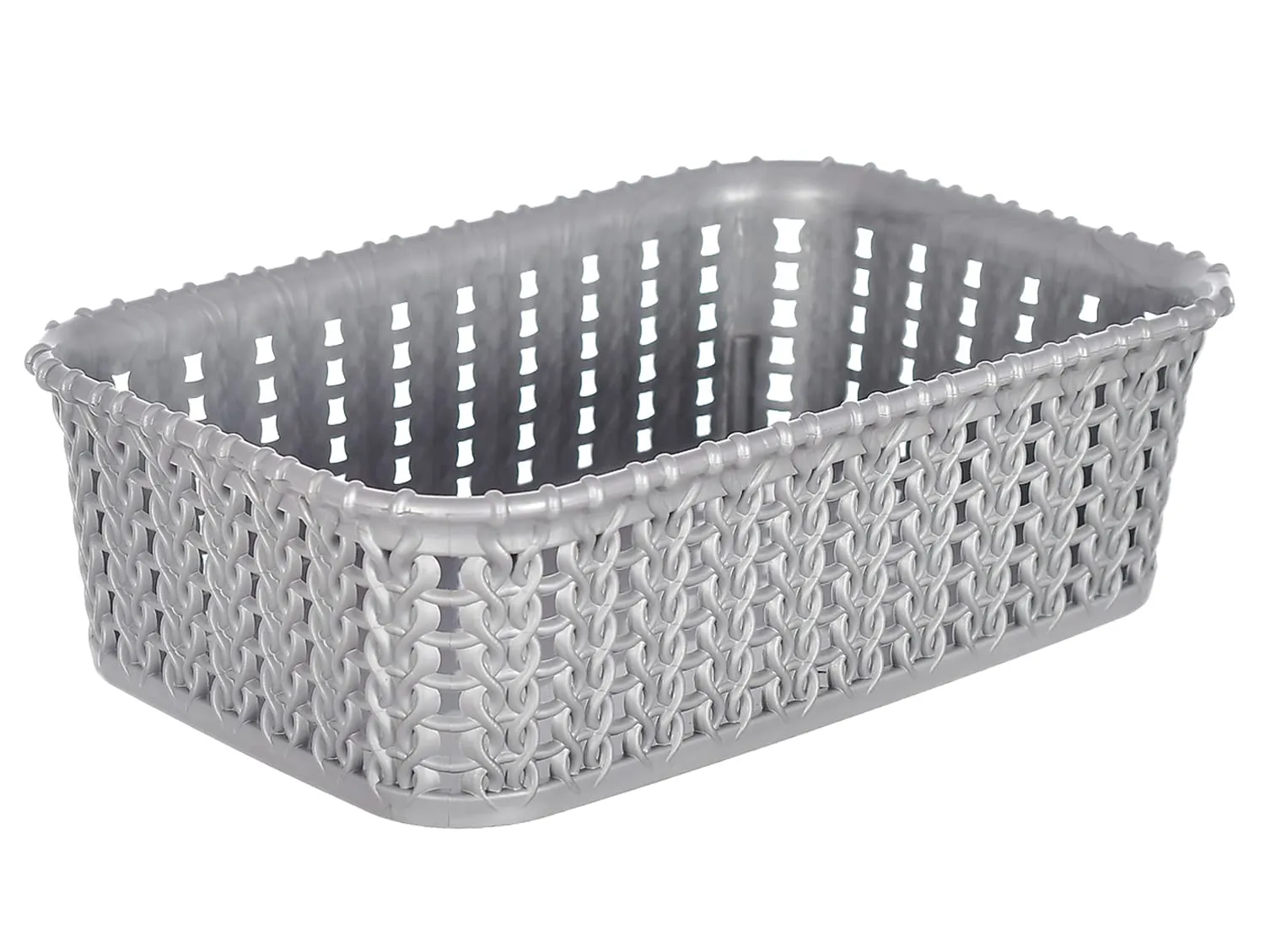 Kuber Industries Multipurposes Small M 15 Plastic Basket, Organizer for Kitchen, Countertops, Cabinets, Bathrooms Without Lid- Pack of 3 (Brown & Grey & Brown) -46KKM0130, Standard