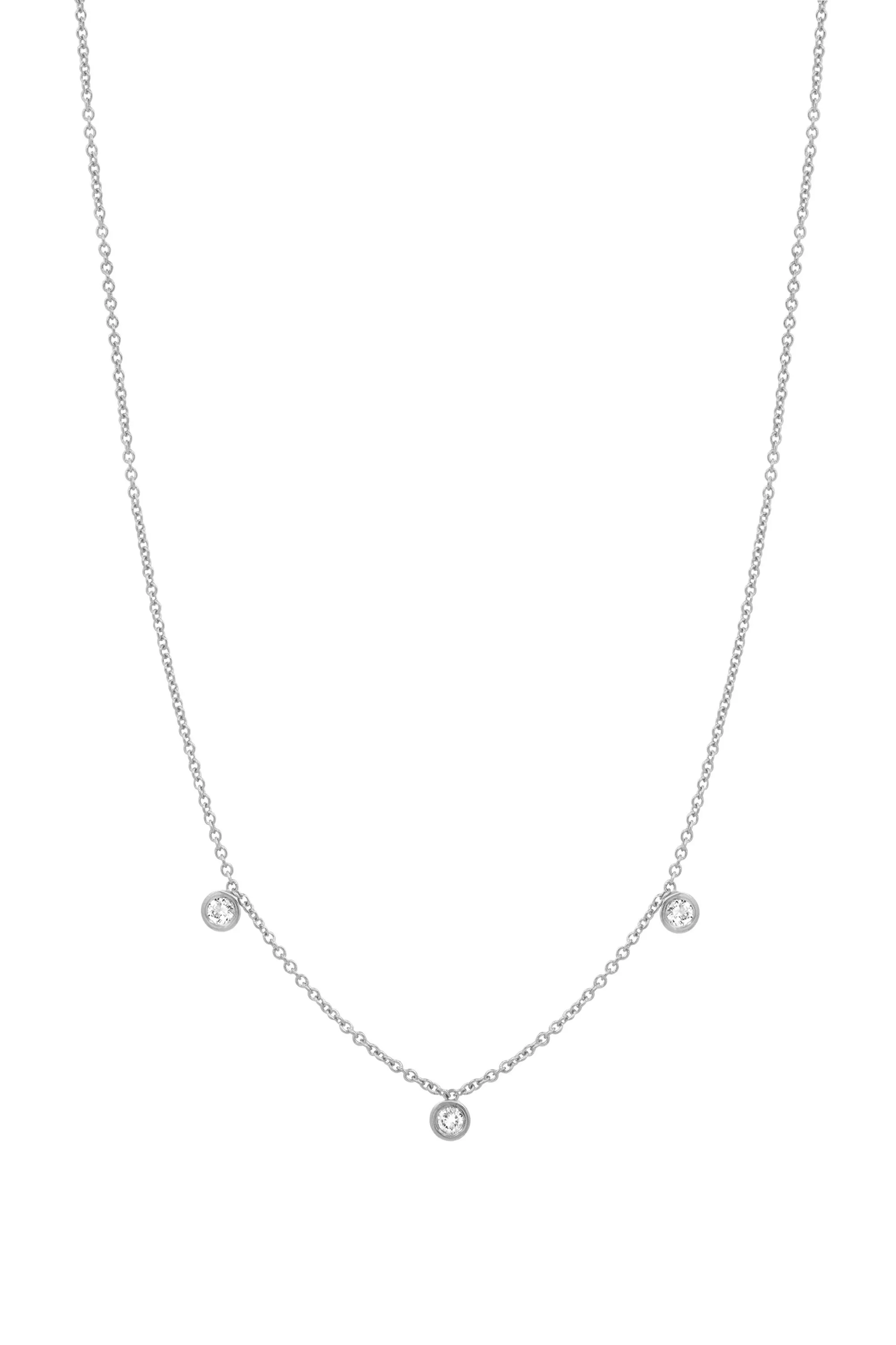 Large 3 Diamond Necklace