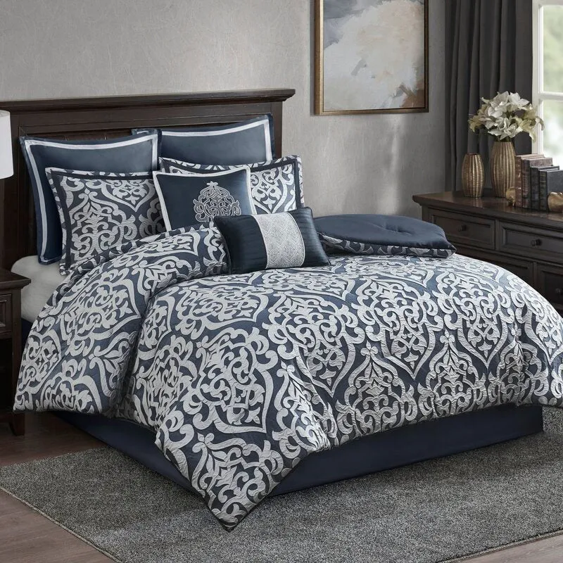 Lizebia 8 Piece Modern & Contemporary Reversible Microfiber Comforter Set