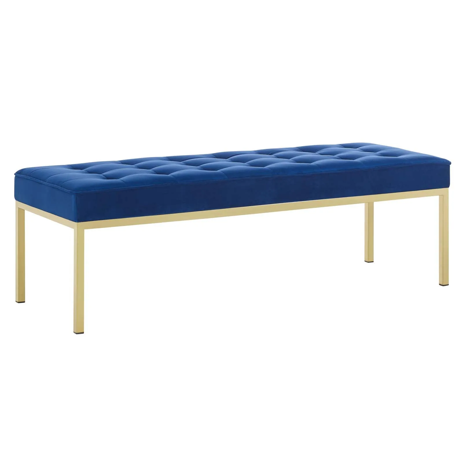 Loft Gold Stainless Steel Leg Large Performance Velvet Bench