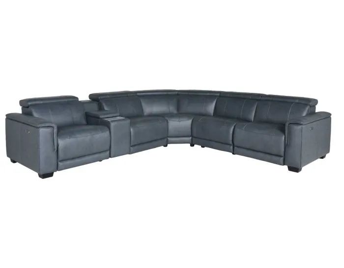 Lorenzo 6-Piece Dual-Power Reclining Modular Leather Sectional