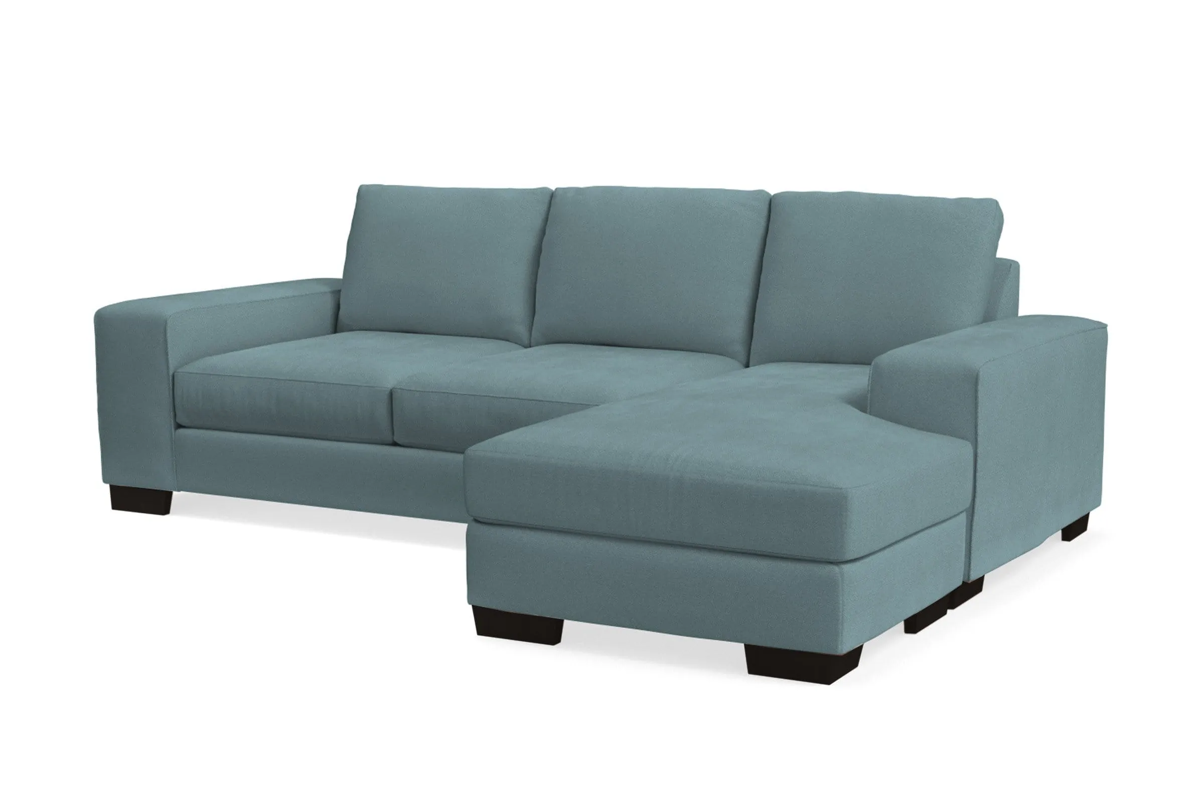 Melrose Reversible Velvet Chaise Sleeper Sofa Bed :: Leg Finish: Espresso / Sleeper Option: Deluxe Innerspring Mattress