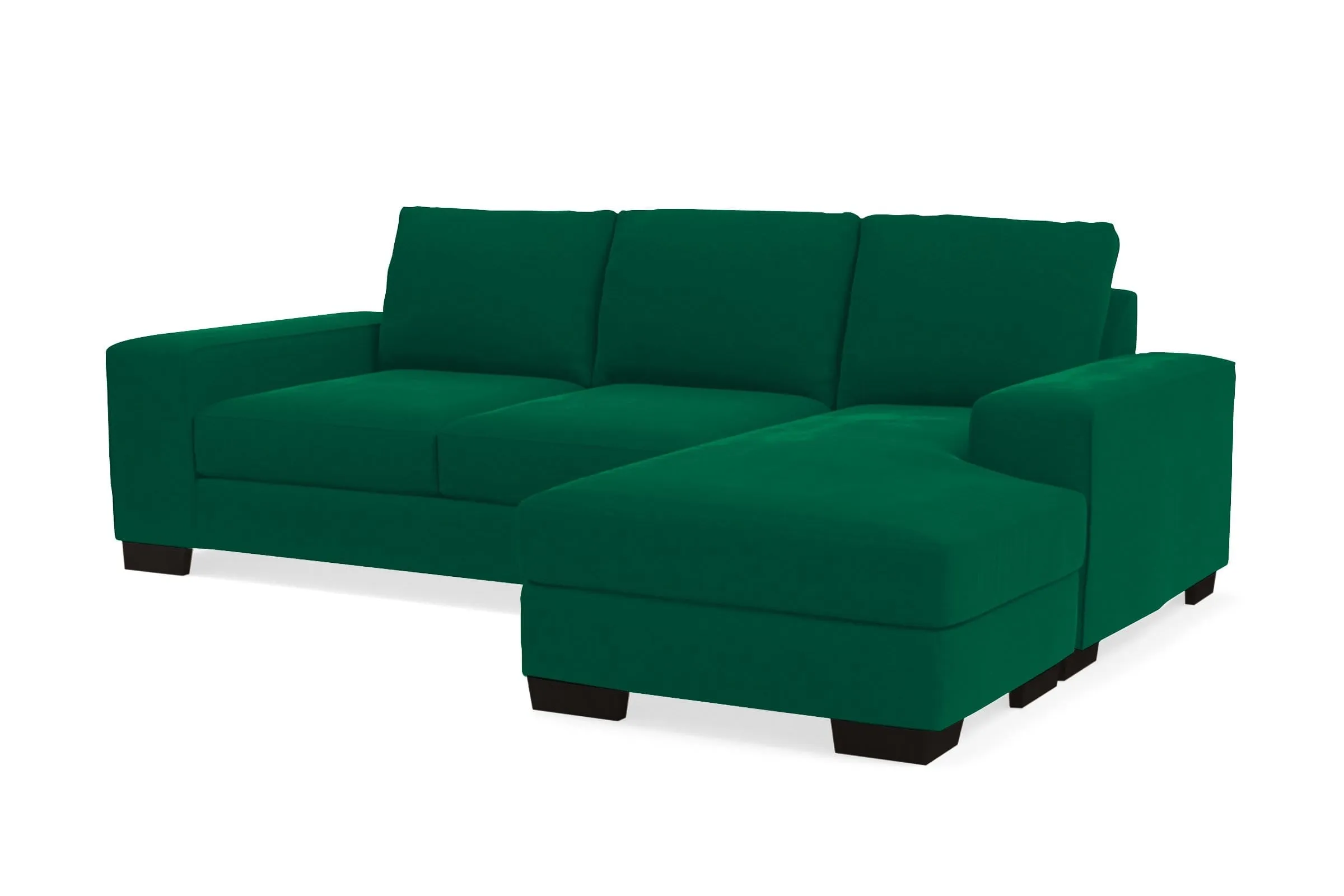 Melrose Reversible Velvet Chaise Sleeper Sofa Bed :: Leg Finish: Espresso / Sleeper Option: Deluxe Innerspring Mattress