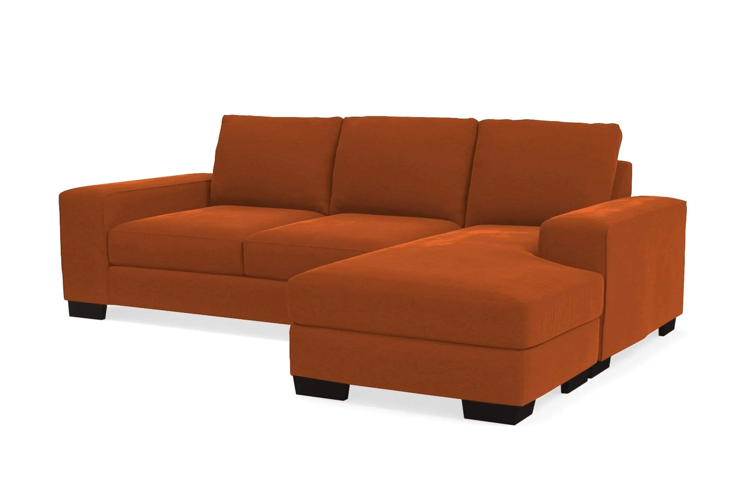 Melrose Reversible Velvet Chaise Sleeper Sofa Bed :: Leg Finish: Espresso / Sleeper Option: Deluxe Innerspring Mattress