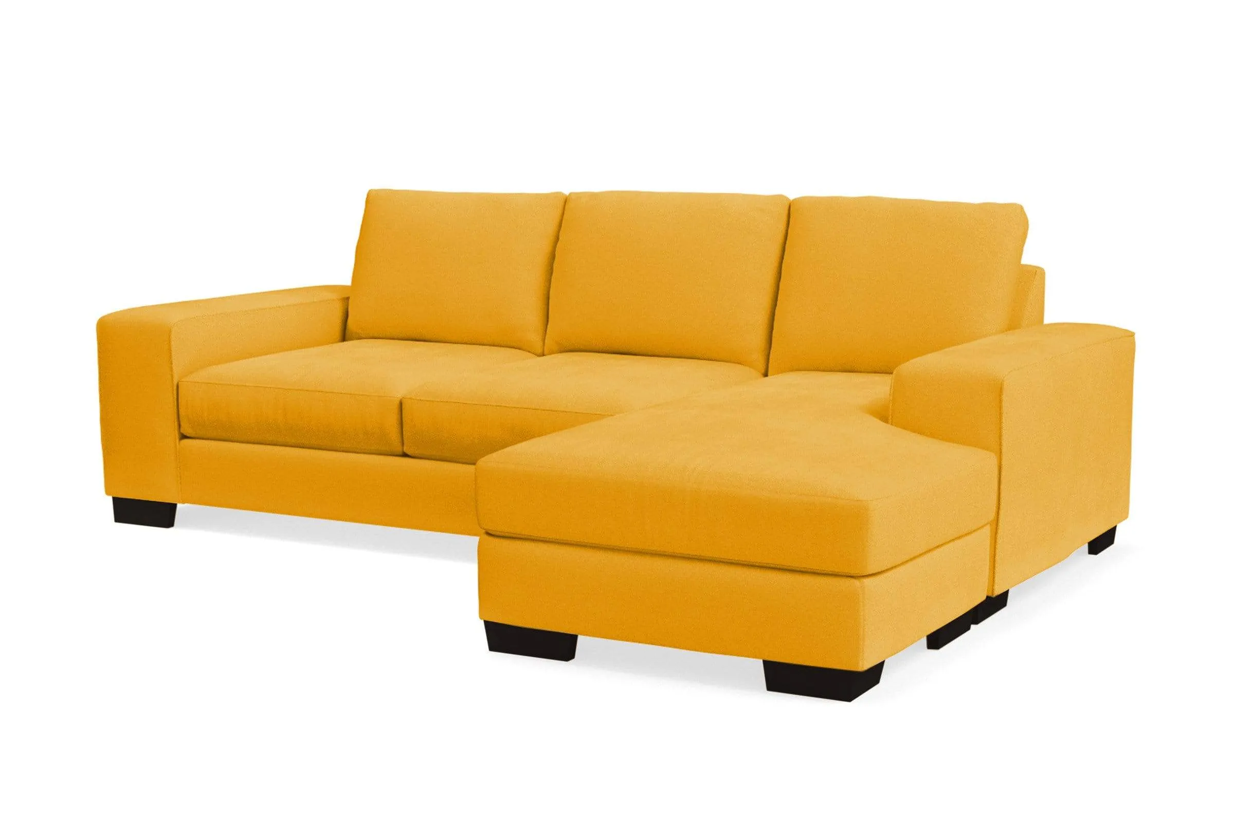 Melrose Reversible Velvet Chaise Sleeper Sofa Bed :: Leg Finish: Espresso / Sleeper Option: Deluxe Innerspring Mattress