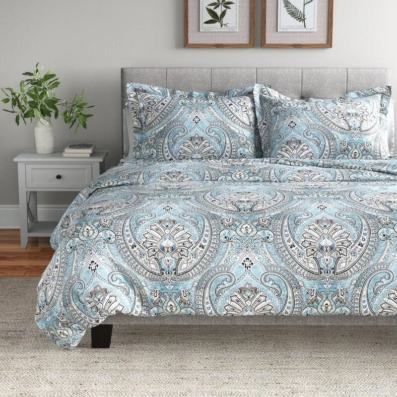 Mobel Microfiber Reversible Traditional Comforter Set