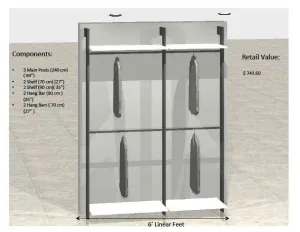 Modern Interior Modular Closet - 6 Feet Option # 2