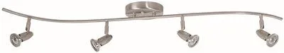 Monument 4-Light Track Fixture Brushed Nickel 31 X 4-1/2 X 6 Inch  Uses (4) 40-Watt Gu10 Base Lamps (Included)