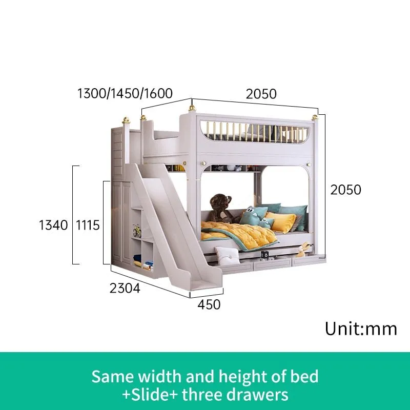 Multifunctional Kid Bunk Bed With Safety Fence