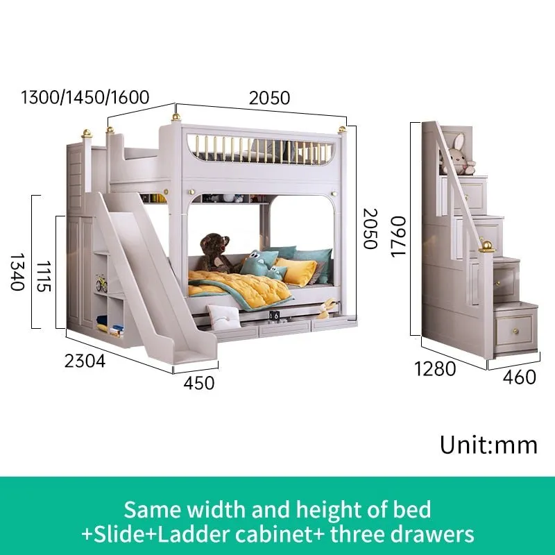 Multifunctional Kid Bunk Bed With Safety Fence