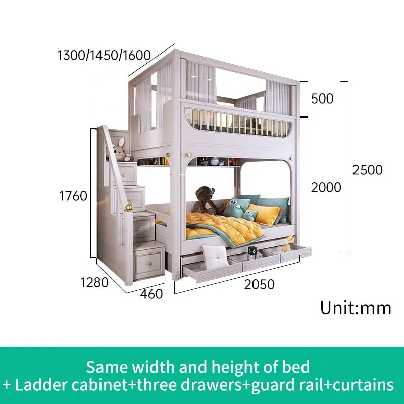 Multifunctional Kid Bunk Bed With Safety Fence