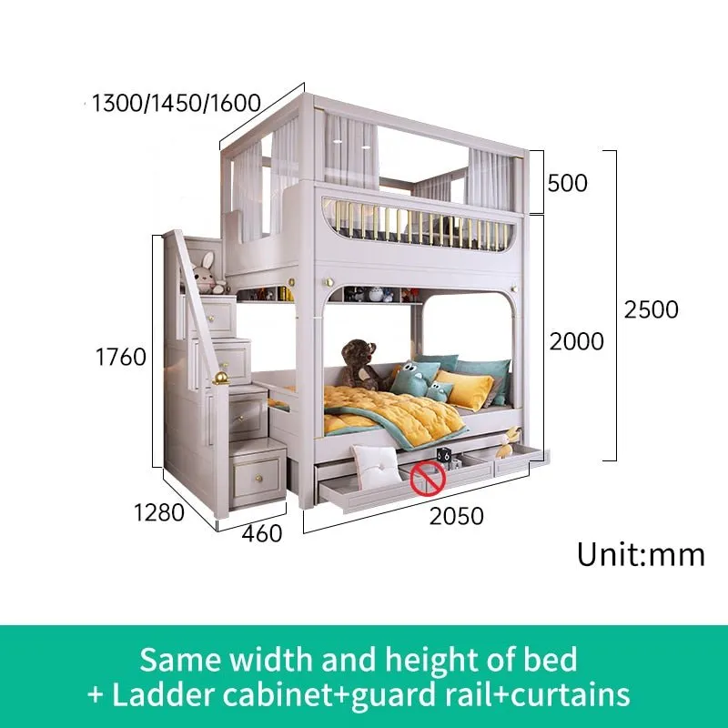 Multifunctional Kid Bunk Bed With Safety Fence