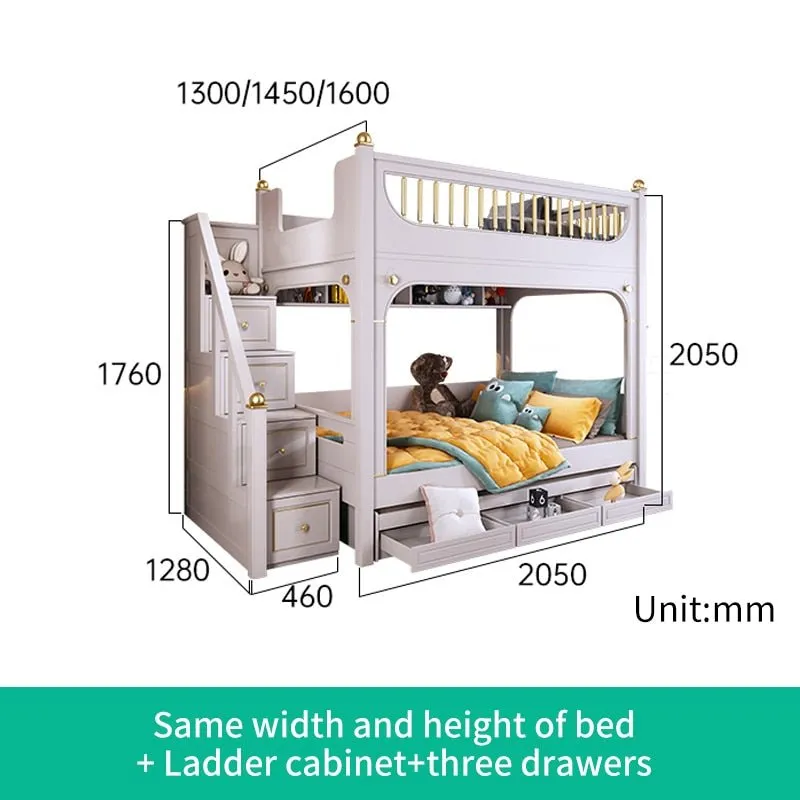 Multifunctional Kid Bunk Bed With Safety Fence