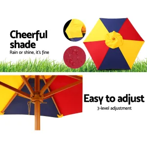 Non-Toxic Wood Kids Picnic Table Set with Umbrella - Keezi