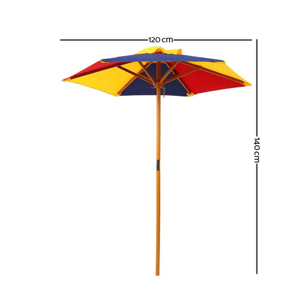 Non-Toxic Wood Kids Picnic Table Set with Umbrella - Keezi