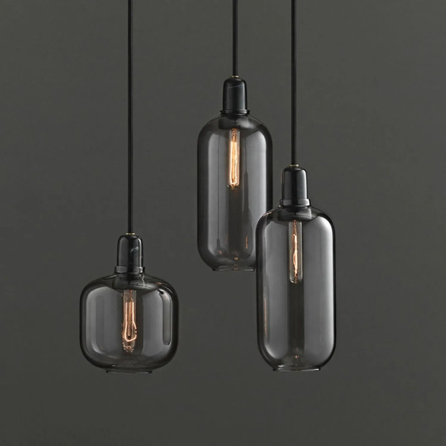 normann copenhagen | amp pendant lamp | smoke   black | large