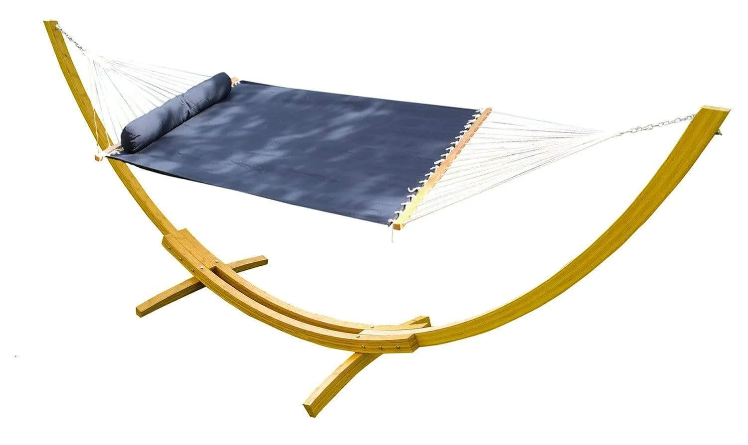 Olefin Double Hammock with Matching Pillow - Quick Dry and Bamboo Stand