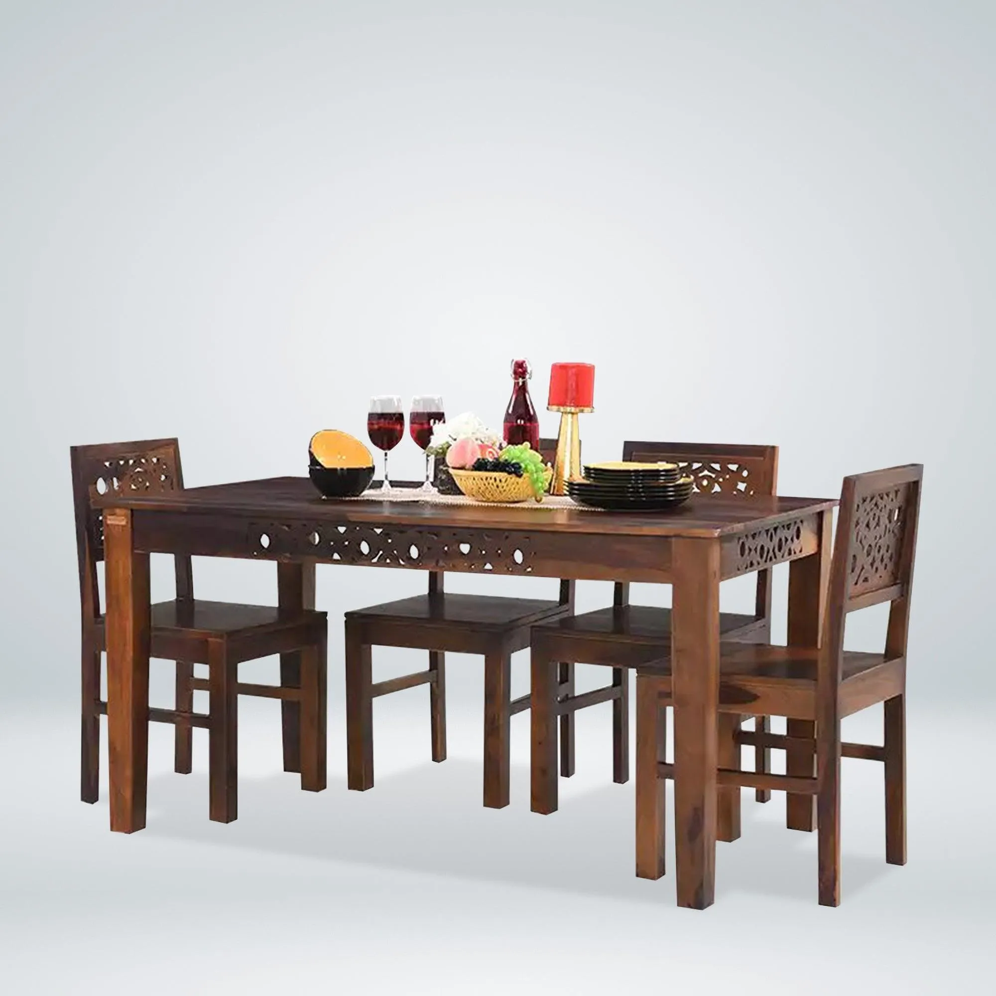 Oro Wooden 6 Seater Dining Table Sets with Bench