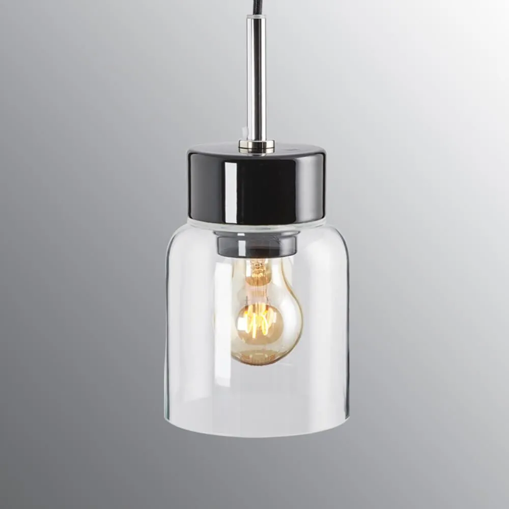 Outlet Smycka Tova Pendant Light - Black base, clear glass