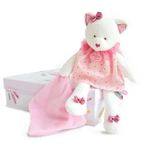 Pinky Cat Plush with Comforter