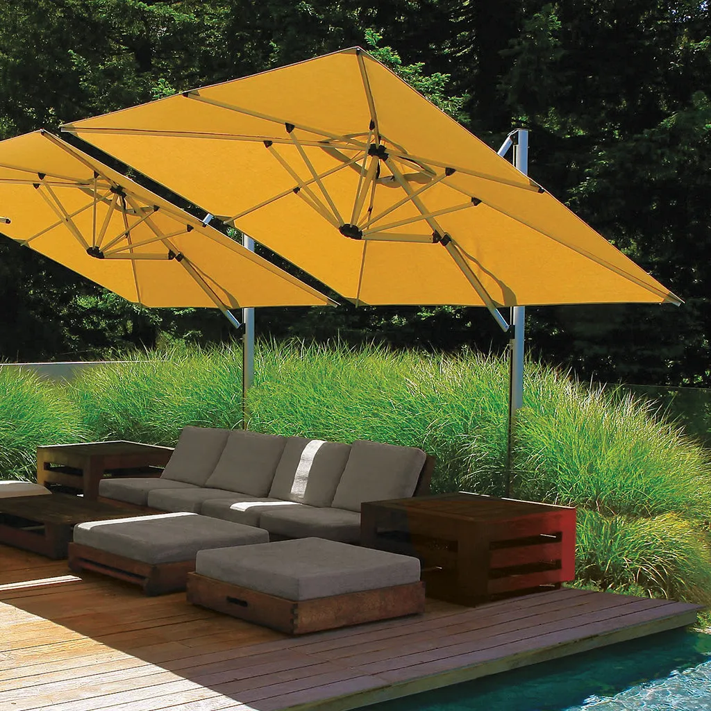 Polaris 13-Foot Cantilever Umbrella with Base - Treasure Garden Commercial Grade High-Performance in Slate