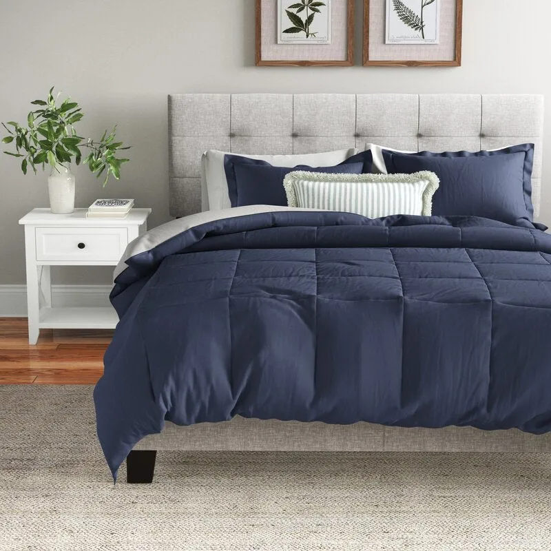 Poreco Standard Microfiber Reversible Comforter Set