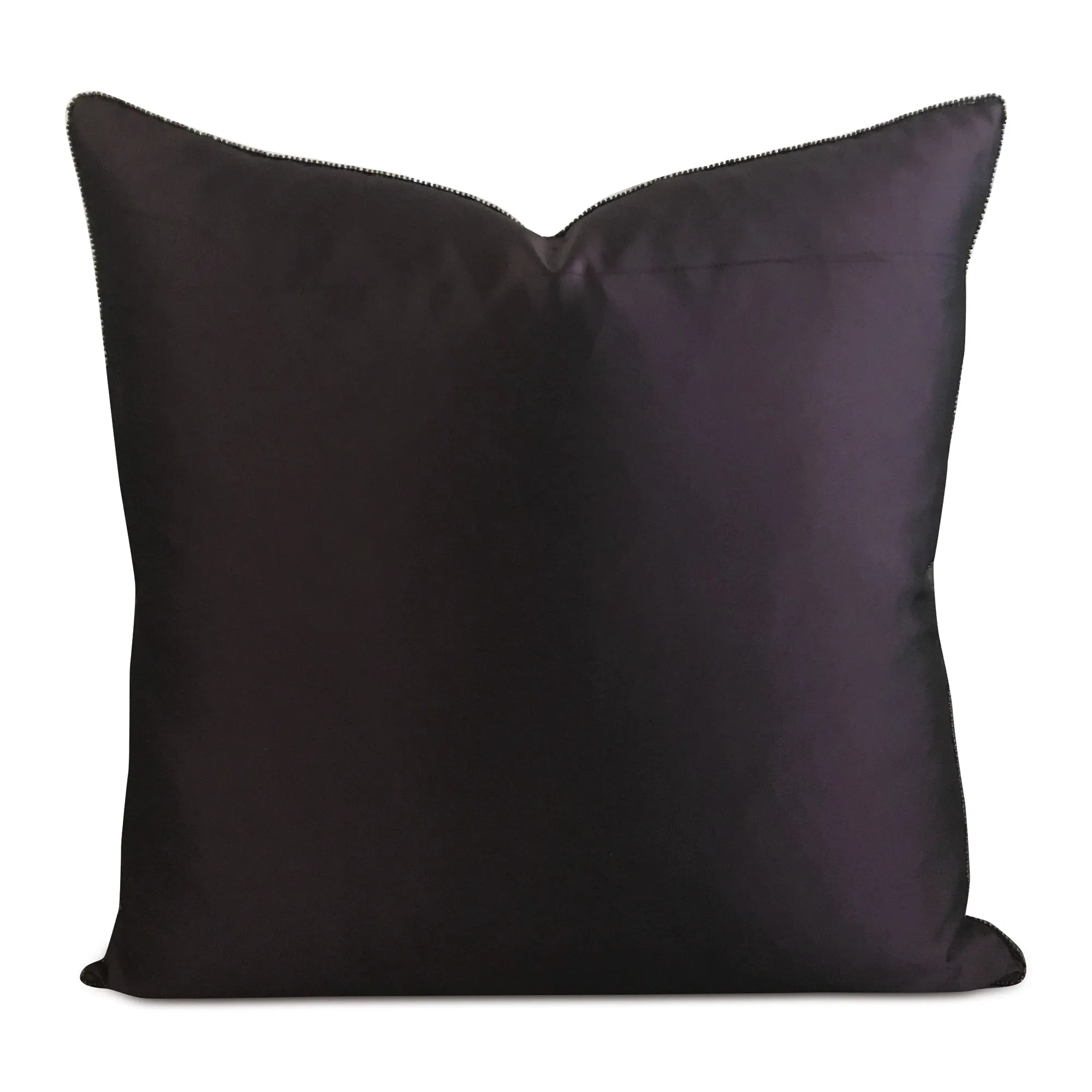 Purple Silk Ultraviolet Bead Trim Throw Pillow Cover 20x20