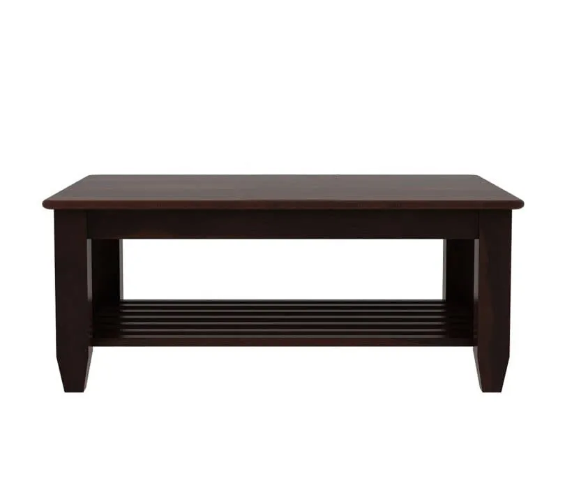 Ratandhara Designer Coffee Table for Living Room | Solid Wood Tea Table for Home (Solid Sheesham Wood, 39×20×18 Inch) (Walnut Large)