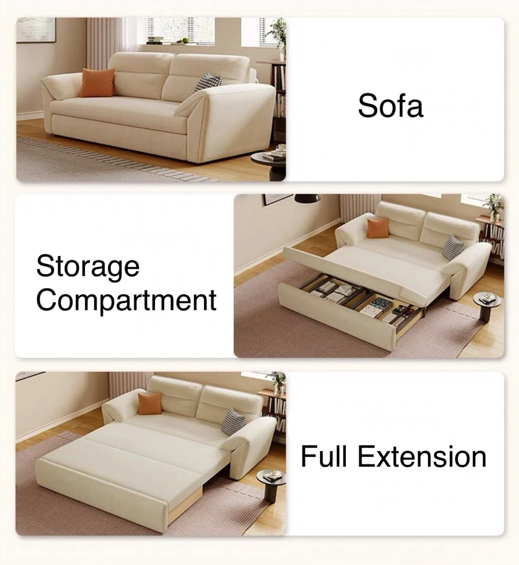 Riken Scratch Resistant Storage Sofa Bed