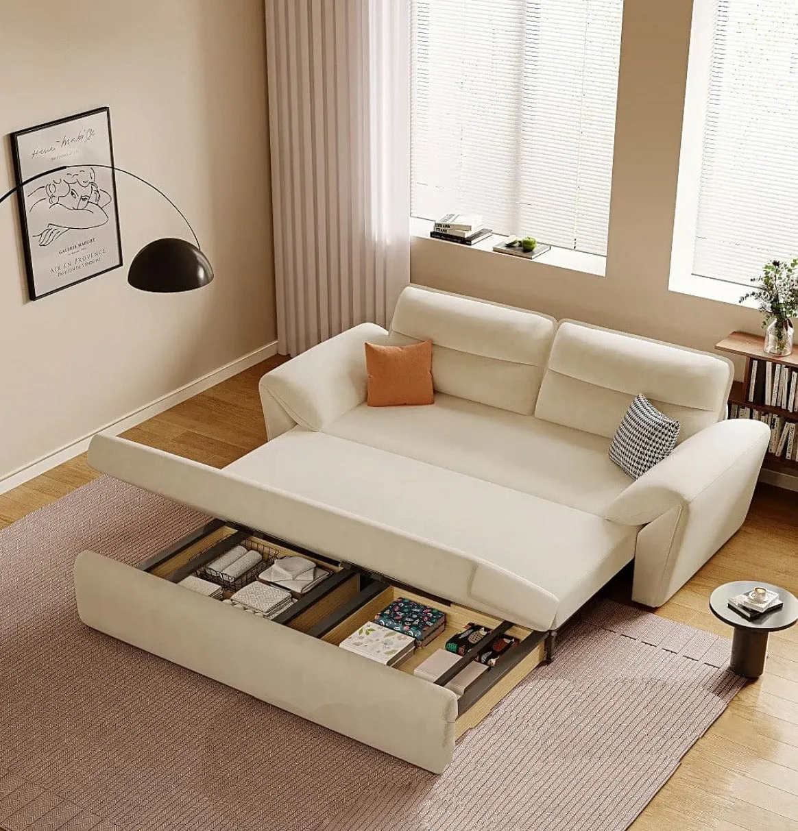 Riken Scratch Resistant Storage Sofa Bed