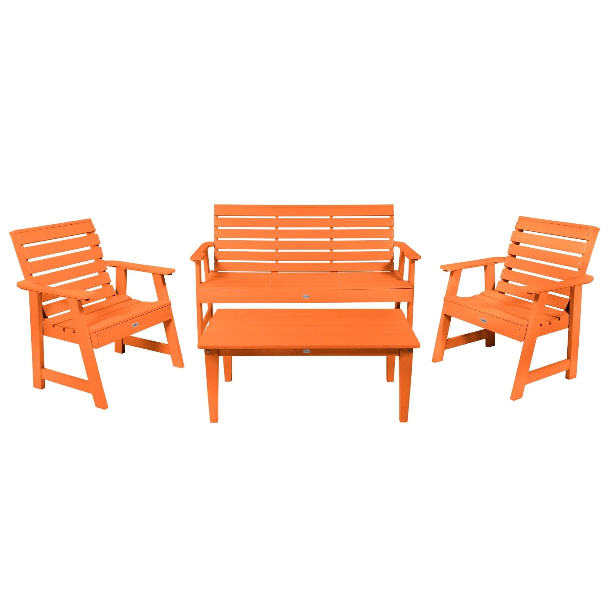 Riverside Garden Bench 5ft, 2 Garden Chairs and Conversation Table Set