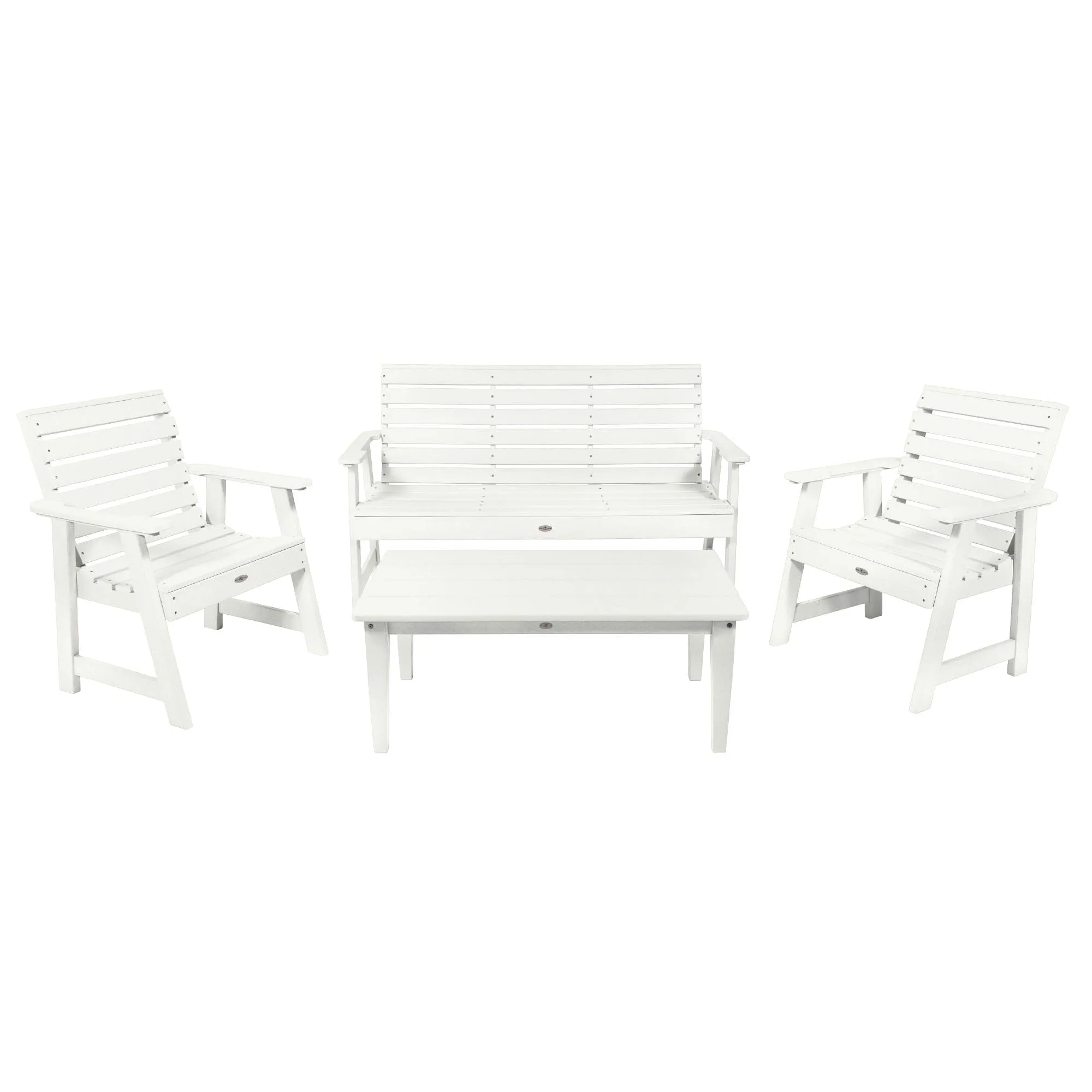 Riverside Garden Bench 5ft, 2 Garden Chairs and Conversation Table Set