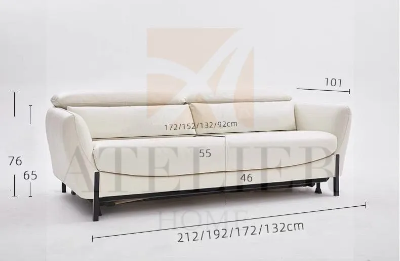 Rollen Leather Foldable Sofa Bed with Mattress