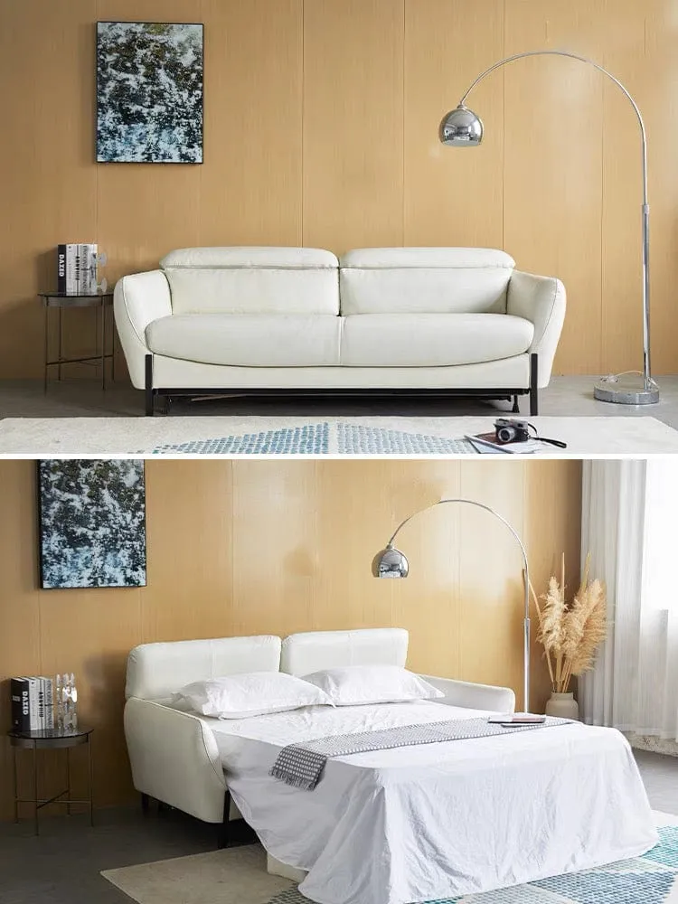 Rollen Leather Foldable Sofa Bed with Mattress