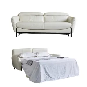 Rollen Leather Foldable Sofa Bed with Mattress