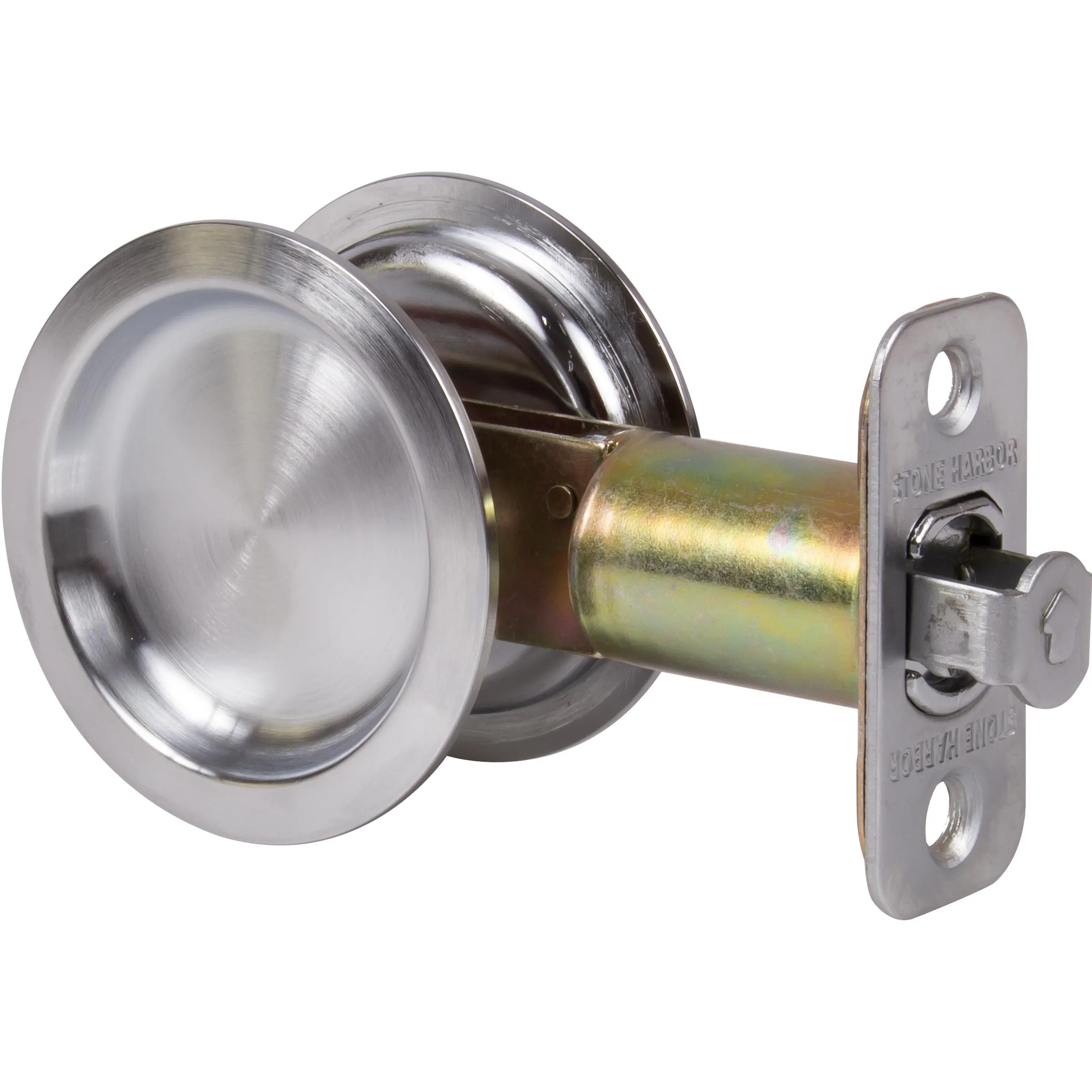 Round Pocket Door Lock, Passage/Hall/Closet