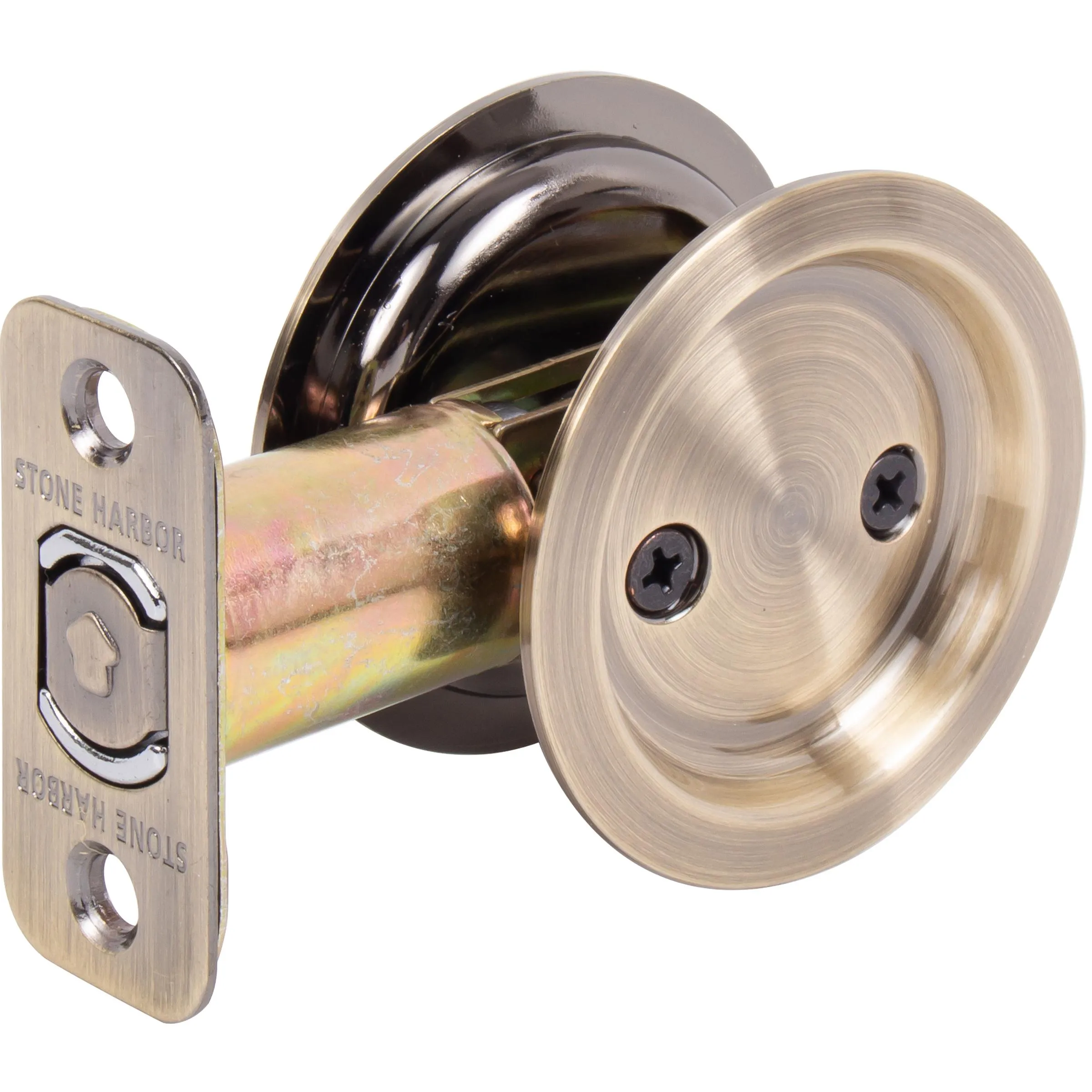 Round Pocket Door Lock, Passage/Hall/Closet