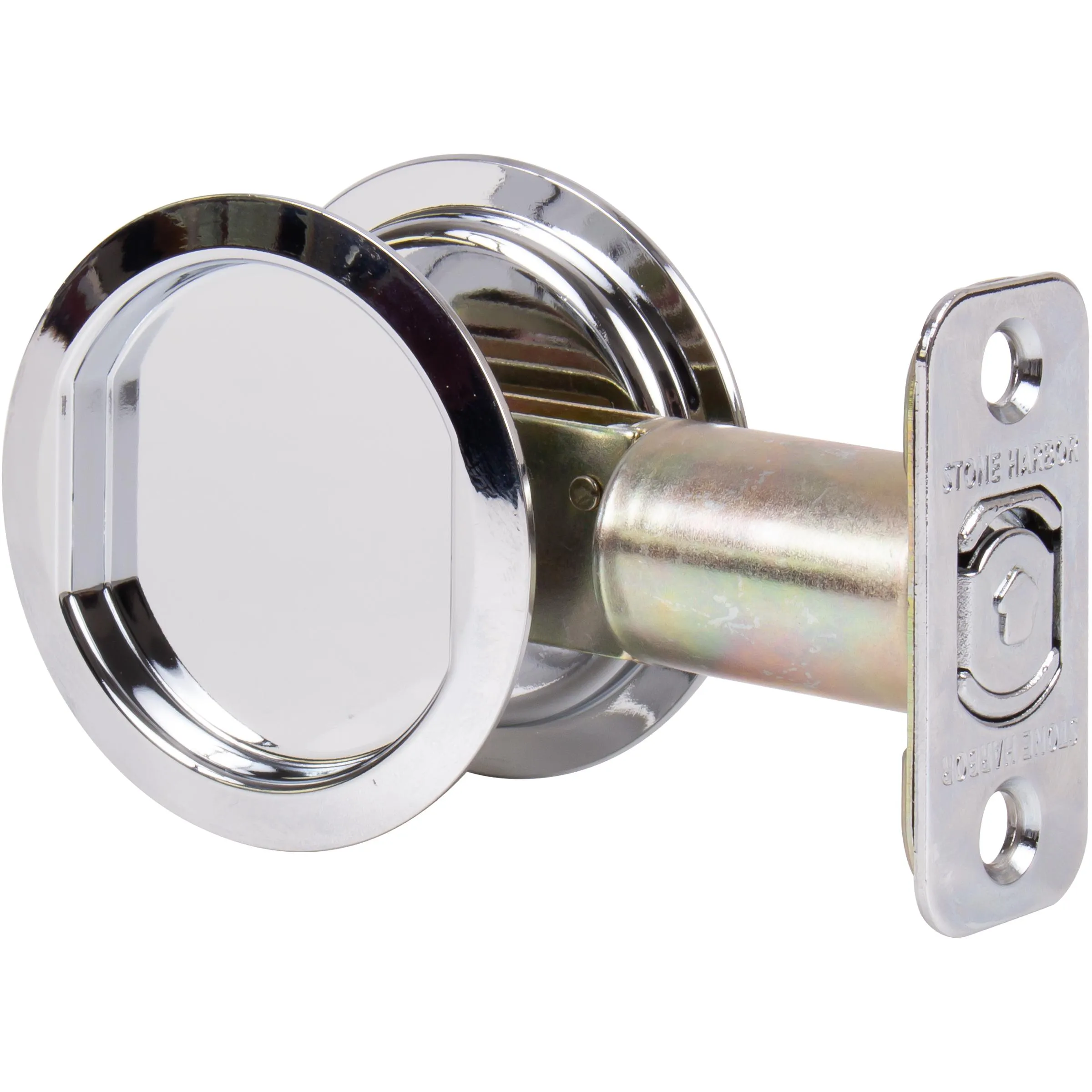 Round Pocket Door Lock, Passage/Hall/Closet