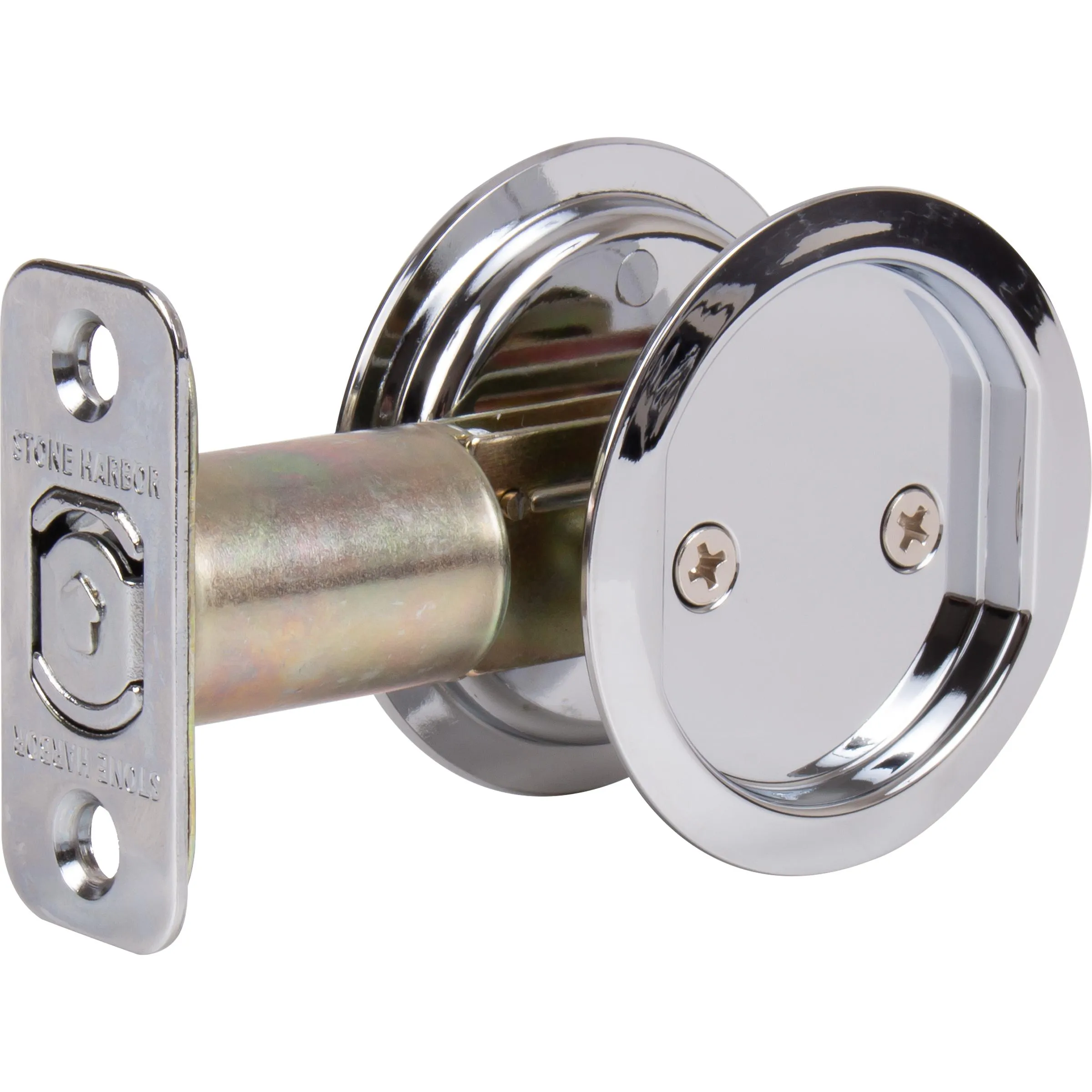 Round Pocket Door Lock, Passage/Hall/Closet