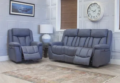 Santino Three Seat Powered Recliner - Slate