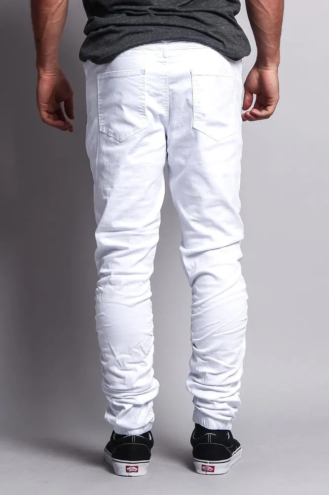 Scrunch Stacked Biker Twill Jogger Pants