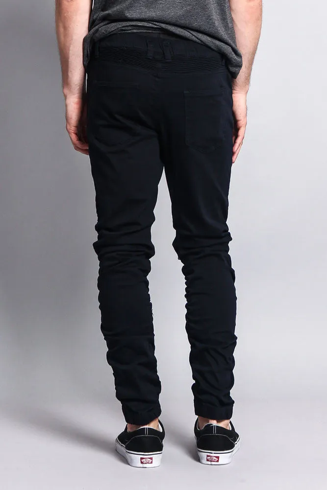 Scrunch Stacked Biker Twill Jogger Pants